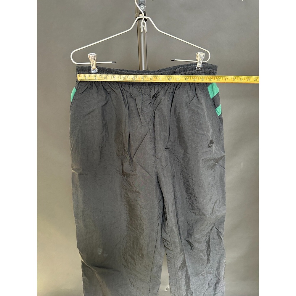 Vintage Authentic 90s Nike Mens XL Warmup Pants Black Green Joggers Black Tag - Picture 5 of 9